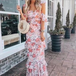 Wayf Cutout Floral Maxi Dress